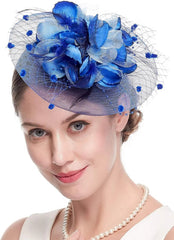 Lady Fancy Fascinators Hats for Womens Mesh Wedding Headwear Veil Flower Cocktail Tea Party Church Derby Hat Chapeu Feminino - SHOWLU FASHION STORE