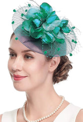 Lady Fancy Fascinators Hats for Womens Mesh Wedding Headwear Veil Flower Cocktail Tea Party Church Derby Hat Chapeu Feminino - SHOWLU FASHION STORE
