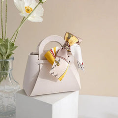 Leather Gift Bags Bow Ribbon Packaging Bag Wedding Favour Distributions Bags Eid Mubarak Candy Packaging Box Mini Handbag - SHOWLU FASHION STORE
