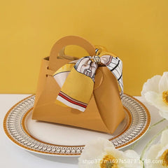Leather Gift Bags Bow Ribbon Packaging Bag Wedding Favour Distributions Bags Eid Mubarak Candy Packaging Box Mini Handbag - SHOWLU FASHION STORE