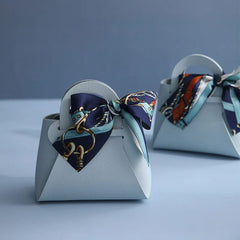 Leather Gift Bags Bow Ribbon Packaging Bag Wedding Favour Distributions Bags Eid Mubarak Candy Packaging Box Mini Handbag - SHOWLU FASHION STORE