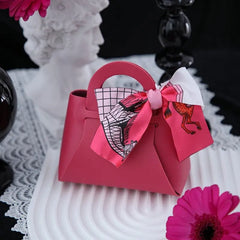Leather Gift Bags Bow Ribbon Packaging Bag Wedding Favour Distributions Bags Eid Mubarak Candy Packaging Box Mini Handbag - SHOWLU FASHION STORE