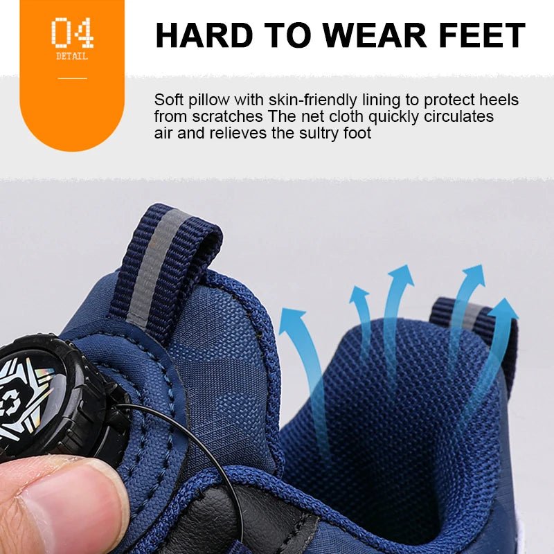 Leather Kids Running Shoes Fashion Youngsters Teens Casual Walking Students Sneakers Breathable Soft Children Outdoor Sports - SHOWLU FASHION STORE