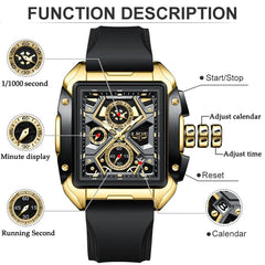 LIGE Big Dial Mens Watches Top Luxury Brand Sport Waterproof Watch Men Chronograph Quartz Clock Automatic Date WristWatches - SHOWLU FASHION STORE