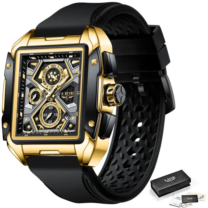 LIGE Big Dial Mens Watches Top Luxury Brand Sport Waterproof Watch Men Chronograph Quartz Clock Automatic Date WristWatches - SHOWLU FASHION STORE