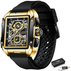 LIGE Big Dial Mens Watches Top Luxury Brand Sport Waterproof Watch Men Chronograph Quartz Clock Automatic Date WristWatches - SHOWLU FASHION STORE