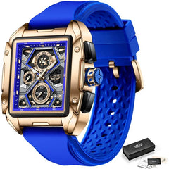 LIGE Big Dial Mens Watches Top Luxury Brand Sport Waterproof Watch Men Chronograph Quartz Clock Automatic Date WristWatches - SHOWLU FASHION STORE