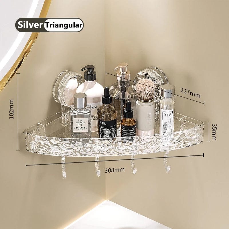 Light Luxury Bathroom Shelf Suction Cup Shampoo Shower Rack Punch - Free Storage Organizer Holder Bathroom Accessories - SHOWLU FASHION STORE