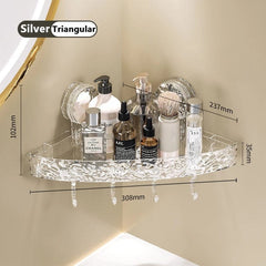 Light Luxury Bathroom Shelf Suction Cup Shampoo Shower Rack Punch - Free Storage Organizer Holder Bathroom Accessories - SHOWLU FASHION STORE
