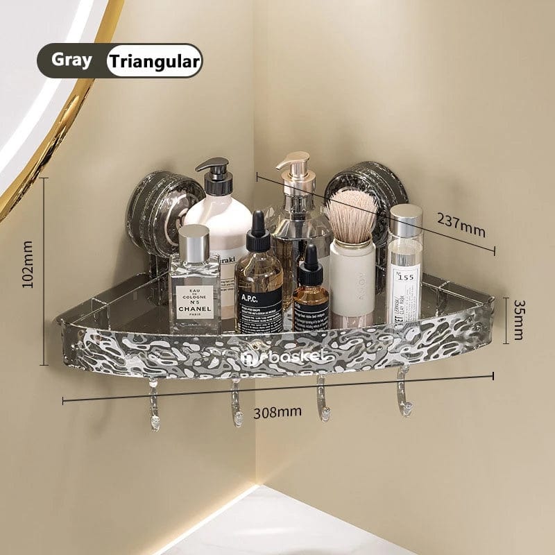 Light Luxury Bathroom Shelf Suction Cup Shampoo Shower Rack Punch - Free Storage Organizer Holder Bathroom Accessories - SHOWLU FASHION STORE