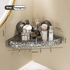 Light Luxury Bathroom Shelf Suction Cup Shampoo Shower Rack Punch - Free Storage Organizer Holder Bathroom Accessories - SHOWLU FASHION STORE