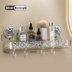Light Luxury Bathroom Shelf Suction Cup Shampoo Shower Rack Punch - Free Storage Organizer Holder Bathroom Accessories - SHOWLU FASHION STORE