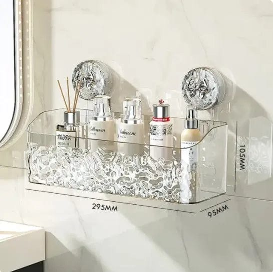 Light Luxury Style Glacier Pattern Suction Cup Shelf Punch - Free Wall Mounted Storage Rack Draining Basket Holder for Bathroom - SHOWLU FASHION STORE