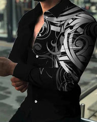 Lightning Hawaiian Shirts Floral 3d Printed Shirts Men Fashion Shirt Long Sleeve Casual Beach Blouse Lapel Blouse Men's Clothing - SHOWLU FASHION STORE