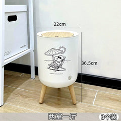 Log Style Household Bedroom Floor Wastebasket Trash Can - SHOWLU FASHION STORE