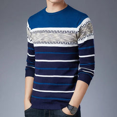 Long sleeved pullover sweater for fashionable men's casual autumn and winter long sleeved knit shirt for men - SHOWLU FASHION STORE