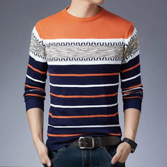 Long sleeved pullover sweater for fashionable men's casual autumn and winter long sleeved knit shirt for men - SHOWLU FASHION STORE