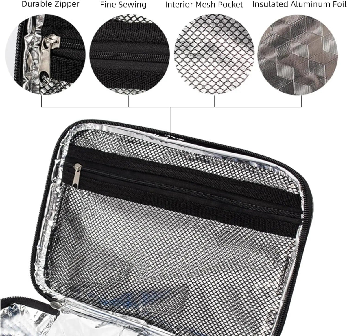 Lunch Bag for Women Men, Small Thermal Lunch Box, Insulated Lunch Bag, Portable Cooler Bag Snack Bag for Work Picnic BLAK - SHOWLU FASHION STORE