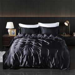 Luxury Blending Natural Mulberry Silk Bedding Set High End Satin Smooth Duvet Cover Set Double King Queen Size Bed Sheet Set - SHOWLU FASHION STORE