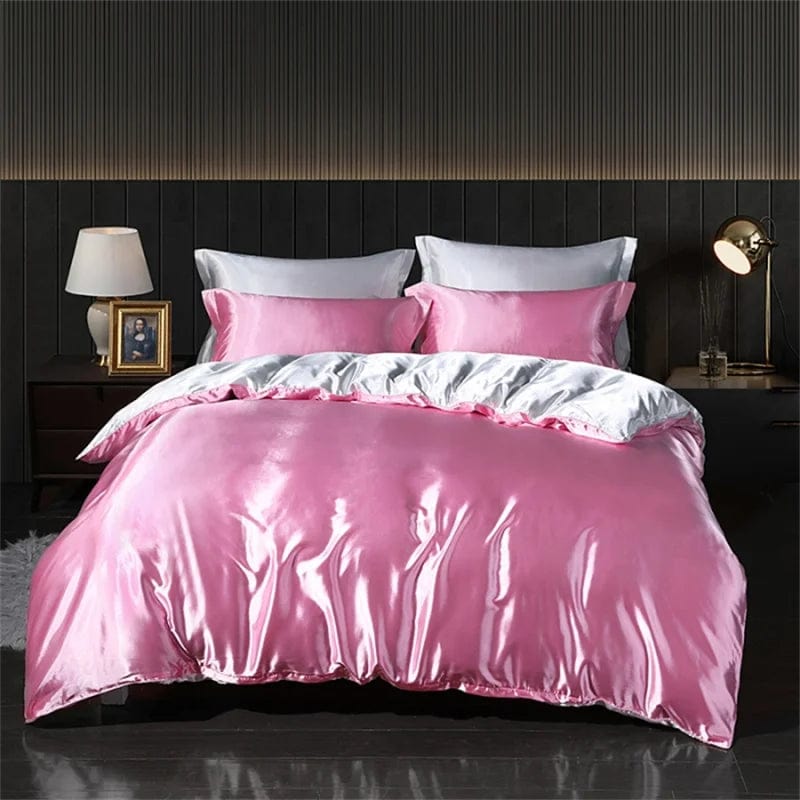 Luxury Blending Natural Mulberry Silk Bedding Set High End Satin Smooth Duvet Cover Set Double King Queen Size Bed Sheet Set - SHOWLU FASHION STORE