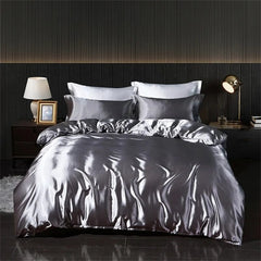Luxury Blending Natural Mulberry Silk Bedding Set High End Satin Smooth Duvet Cover Set Double King Queen Size Bed Sheet Set - SHOWLU FASHION STORE