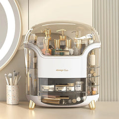 Luxury Desktop Cosmetics Storage Box Dust - proof Makeup Organizer For Cotton Pads Swabs Bathroom Jewelry Organizer for Cosmetics - SHOWLU FASHION STORE