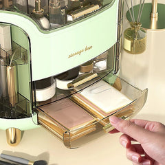Luxury Desktop Cosmetics Storage Box Dust - proof Makeup Organizer For Cotton Pads Swabs Bathroom Jewelry Organizer for Cosmetics - SHOWLU FASHION STORE