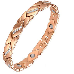Luxury Gold Color Leaf Healthy Magnetic Magnet Bracelets for Women Men Power Therapy Magnets Bracelet Bangle Weight Loss Jewelry - SHOWLU FASHION STORE
