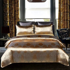 Luxury King Duvet Cover Set Black Gold Queen King Size European Style Bedding Set High Quality Pillowcase Comforter Sets - SHOWLU FASHION STORE