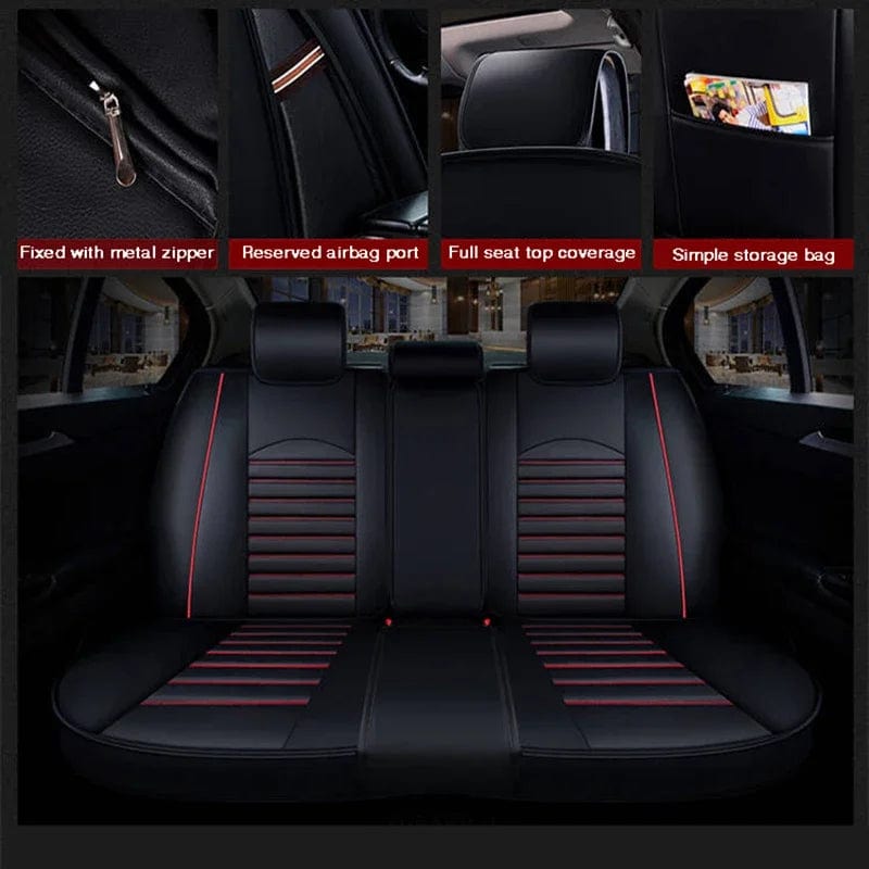 Luxury Quality Leather Car Seat Cover Comfortable Four Seasons Universal Front/ Rear/ Full Set Cover Cushion Car Seat Protector - SHOWLU FASHION STORE