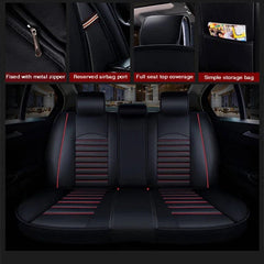 Luxury Quality Leather Car Seat Cover Comfortable Four Seasons Universal Front/ Rear/ Full Set Cover Cushion Car Seat Protector - SHOWLU FASHION STORE