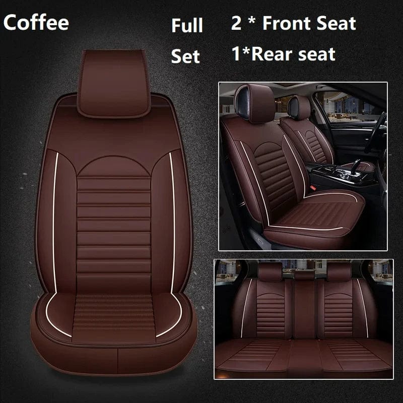 Luxury Quality Leather Car Seat Cover Comfortable Four Seasons Universal Front/ Rear/ Full Set Cover Cushion Car Seat Protector - SHOWLU FASHION STORE