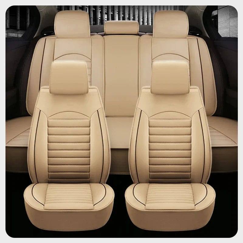 Luxury Quality Leather Car Seat Cover Comfortable Four Seasons Universal Front/ Rear/ Full Set Cover Cushion Car Seat Protector - SHOWLU FASHION STORE
