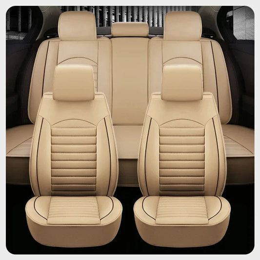 Luxury Quality Leather Car Seat Cover Comfortable Four Seasons Universal Front/ Rear/ Full Set Cover Cushion Car Seat Protector - SHOWLU FASHION STORE