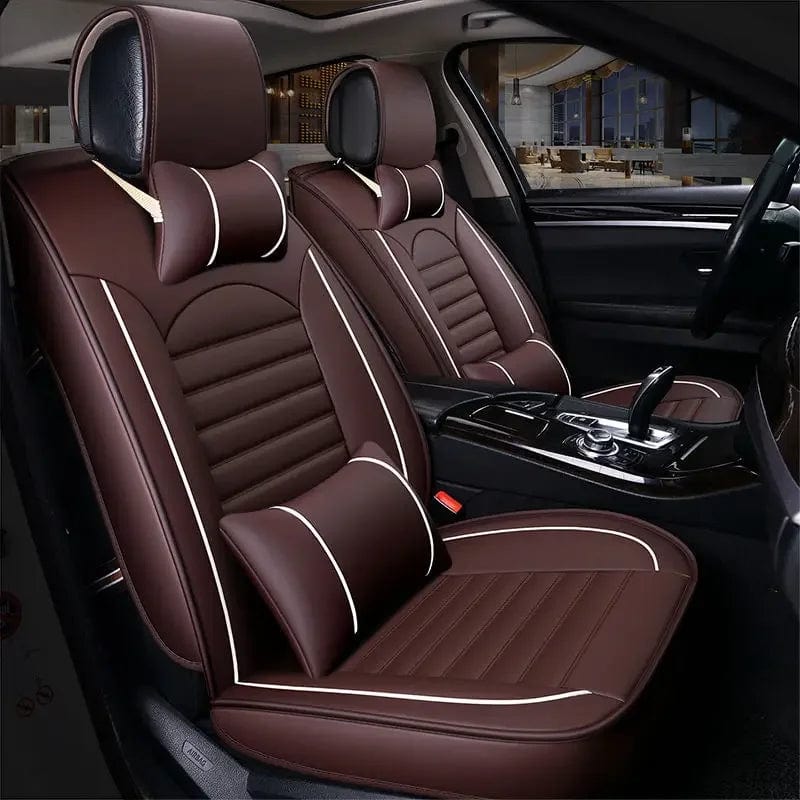 Luxury Quality Leather Car Seat Cover Comfortable Four Seasons Universal Front/ Rear/ Full Set Cover Cushion Car Seat Protector - SHOWLU FASHION STORE