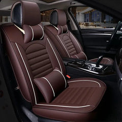Luxury Quality Leather Car Seat Cover Comfortable Four Seasons Universal Front/ Rear/ Full Set Cover Cushion Car Seat Protector - SHOWLU FASHION STORE