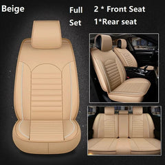 Luxury Quality Leather Car Seat Cover Comfortable Four Seasons Universal Front/ Rear/ Full Set Cover Cushion Car Seat Protector - SHOWLU FASHION STORE
