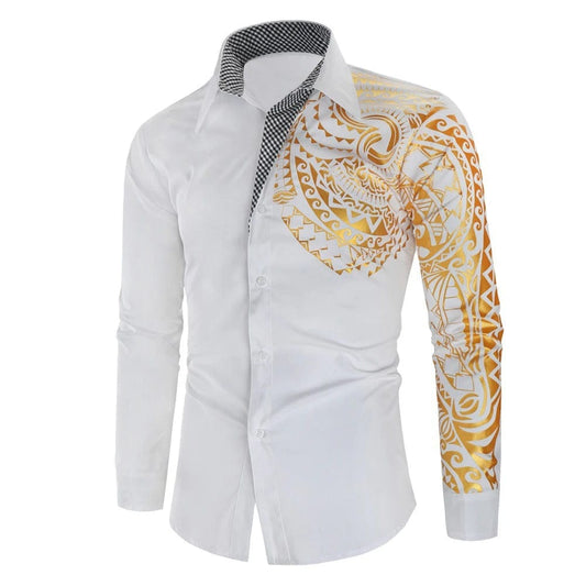 Luxury Shirt Men New Slim Long Sleeve Shirt for Men Long - sleeved Men Public Club Fancy Shirt Men's Shirts - SHOWLU FASHION STORE