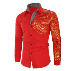 Luxury Shirt Men New Slim Long Sleeve Shirt for Men Long - sleeved Men Public Club Fancy Shirt Men's Shirts - SHOWLU FASHION STORE