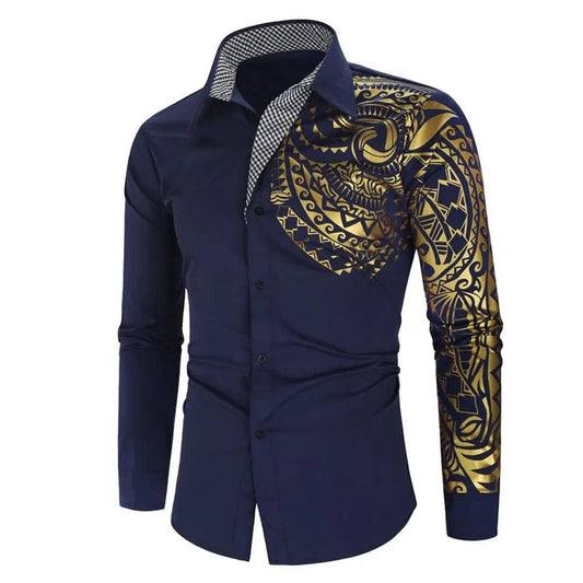 Luxury Shirt Men New Slim Long Sleeve Shirt for Men Long - sleeved Men Public Club Fancy Shirt Men's Shirts - SHOWLU FASHION STORE