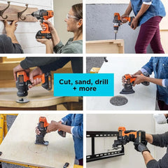 MATRIX 20V MAX Power Tool Kit, Includes Cordless Drill, 12 Attachments and Storage Case (BDCDMT1212KITC1) - SHOWLU FASHION STORE