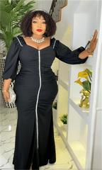 MD Elegant Dresses For Women 2023 African Turkey Designer Ankara Dashiki Maxi Robe Ladies Evening Party Dress Nigeria Clothing - SHOWLU FASHION STORE