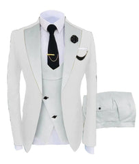 Men Coat Business Formal Slim Fit Suit Costumes Pour Homme Set Party Vest Pants Wedding 3pcs Blazer Verde Hombre Terno Masculino - SHOWLU FASHION STORE