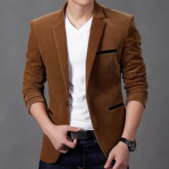 Men Corduroy Suits Jackets Male Smart Casual Dress Suits High Quality Blazers Slim Single - breasted Suits Jackets and Coats 5XL - SHOWLU FASHION STORE