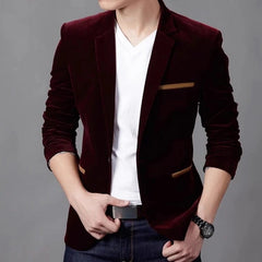 Men Corduroy Suits Jackets Male Smart Casual Dress Suits High Quality Blazers Slim Single - breasted Suits Jackets and Coats 5XL - SHOWLU FASHION STORE