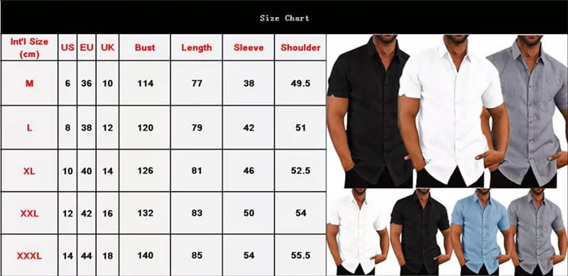 Men Short Sleeve Summer Solid Shirts Casual Loose Tops Tee - SHOWLU FASHION STORE