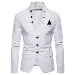 Men's Blazer Multi - button Decoration Casual Stand - up Collar Male Blazer Fashion Slim Solid Color Suit Jacket Dress Stage Party - SHOWLU FASHION STORE