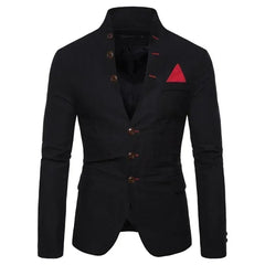 Men's Blazer Multi - button Decoration Casual Stand - up Collar Male Blazer Fashion Slim Solid Color Suit Jacket Dress Stage Party - SHOWLU FASHION STORE