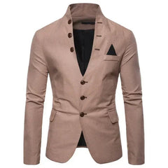 Men's Blazer Multi - button Decoration Casual Stand - up Collar Male Blazer Fashion Slim Solid Color Suit Jacket Dress Stage Party - SHOWLU FASHION STORE