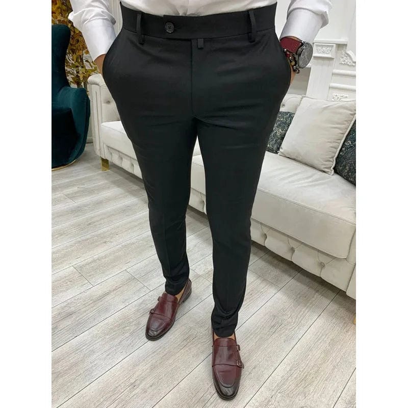 Men's Casual Pants Soft Tight Stretch Trousers For Business Social Office Workers Interview Party Wedding Men's Suit Pants S - 3XL - SHOWLU FASHION STORE